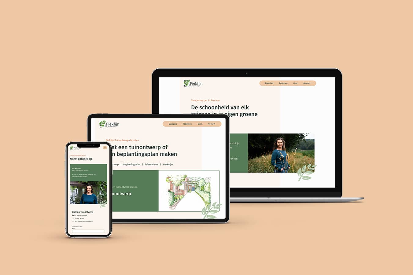Responsive webdesign voor Piekfijn Tuinonwerp