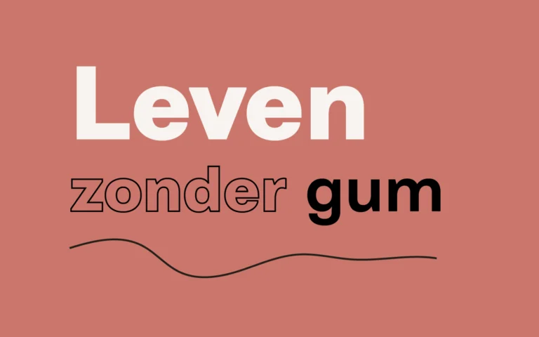 De tekst leven zonder gum met daaronder een kriebelig lijntje